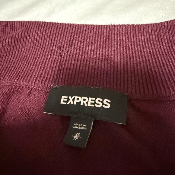 Express Off the Shoulder Maroon Swearer - Fits like size Small - Picture 3 of 3